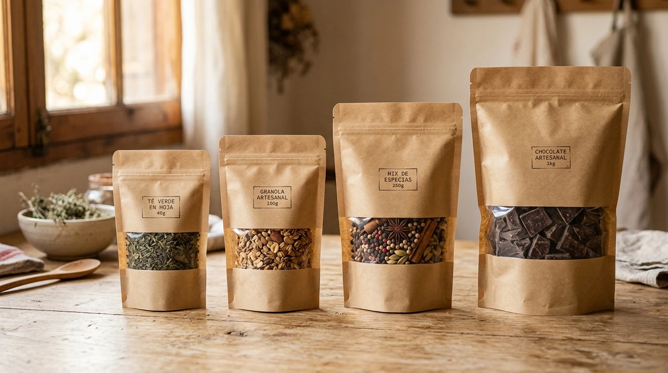Bolsas Kraft con Ventana: guía para snacks, café, té y granola